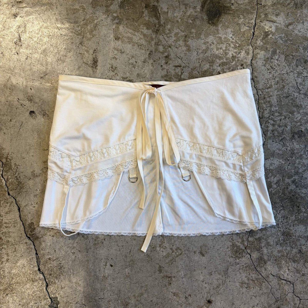 画像1: 【Wiz&Witch】"UNITED" VTG LACE MIX WRAP SKIRT / FREE (1)
