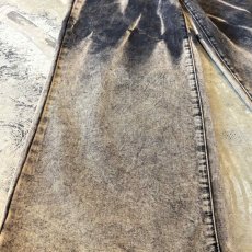 画像7: BLEACHED PATTERN WIDE SILHOUETTE DENIM PANTS / W30 (7)