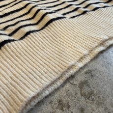 画像10: OPEN NECK COLLAR BORDER PATTERN KNIT TOPS / Ladies M (10)