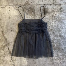 画像1: GREY COLOR GATHER DESIGN TULLE CAMISOLE / Ladies S~M (1)