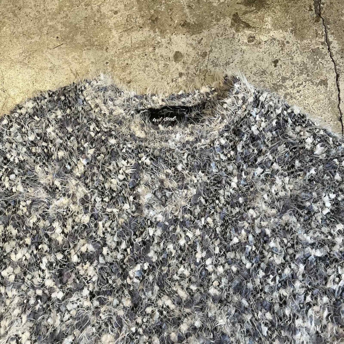 画像8: MIX COLOR OVER DESIGN SHAGGY KNIT SWEATER  / Ladies XL (8)