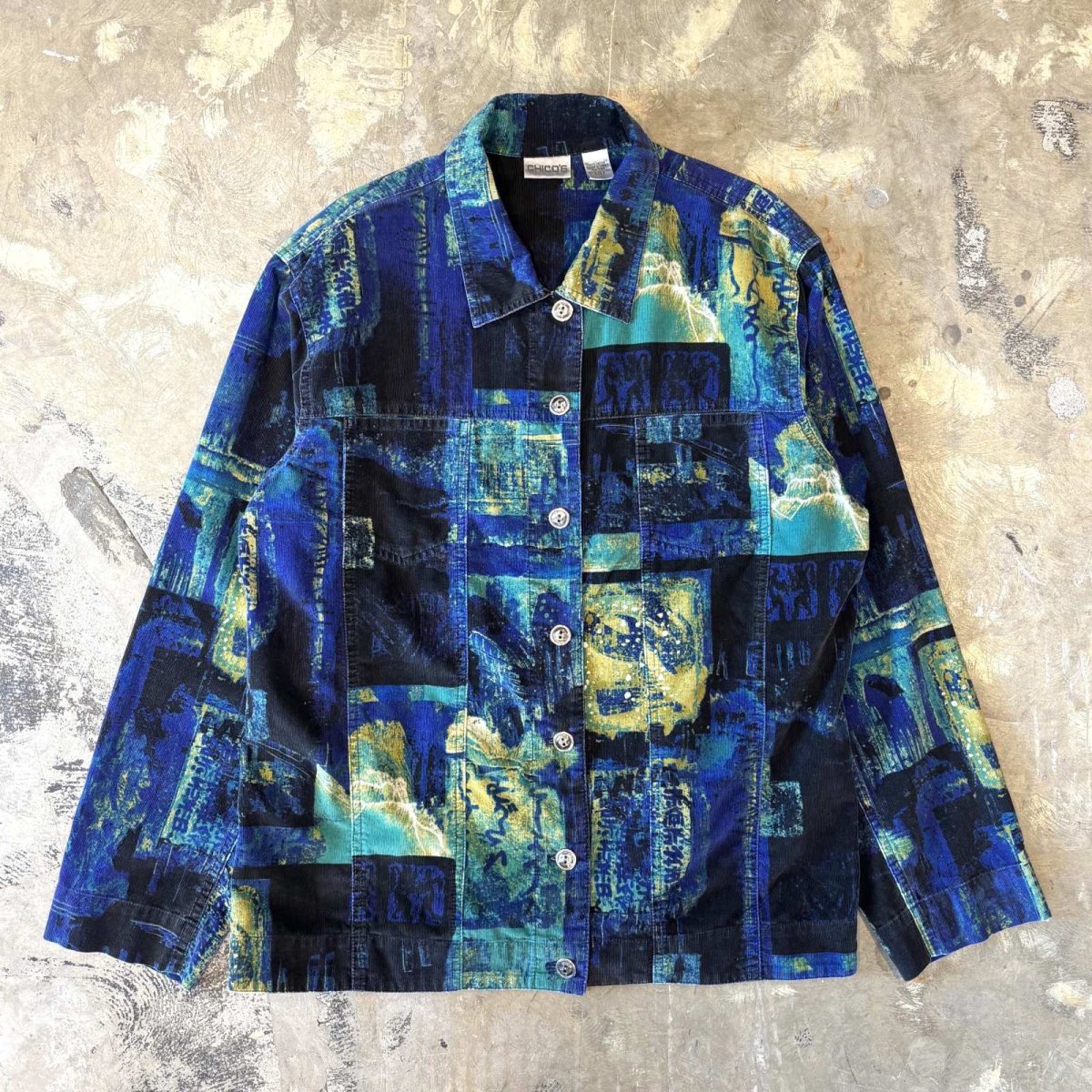 画像1: ALL OVER ART GRAPHIC PATTERN COTTON JACKET / Mens L (1)