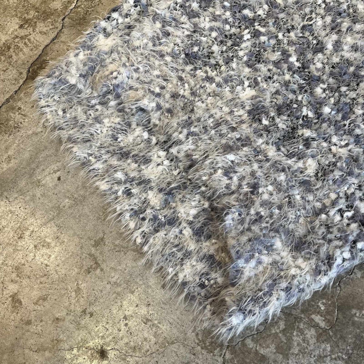 画像4: MIX COLOR OVER DESIGN SHAGGY KNIT SWEATER  / Ladies XL (4)