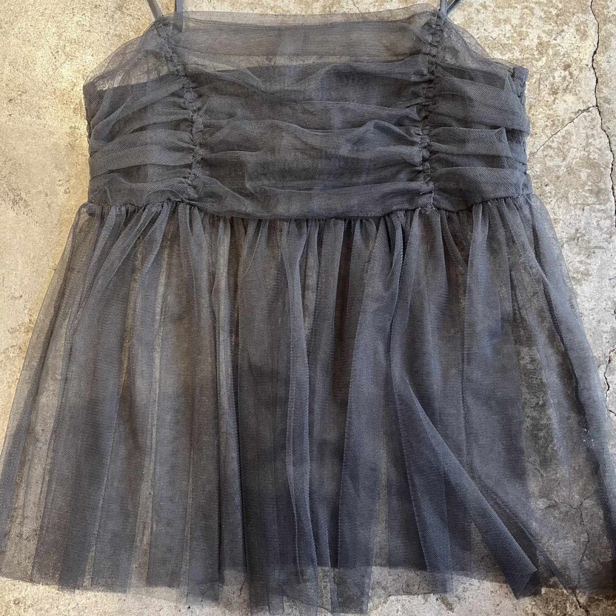 画像8: GREY COLOR GATHER DESIGN TULLE CAMISOLE / Ladies S~M (8)