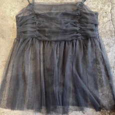 画像8: GREY COLOR GATHER DESIGN TULLE CAMISOLE / Ladies S~M (8)