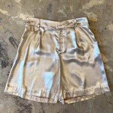 画像1: LUSTER GOLD COLOR WIDE SILHOUETTE SHORTS / W34 (1)