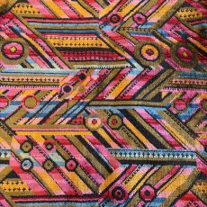 画像9: OLD GEOMETRIC PATTERN TAPESTRY DESIGN VEST / Ladies L (9)
