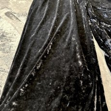 画像7: BLACK CRASH VELOUR WIDE SILHOUETTE PANTS / W30~FREE (7)