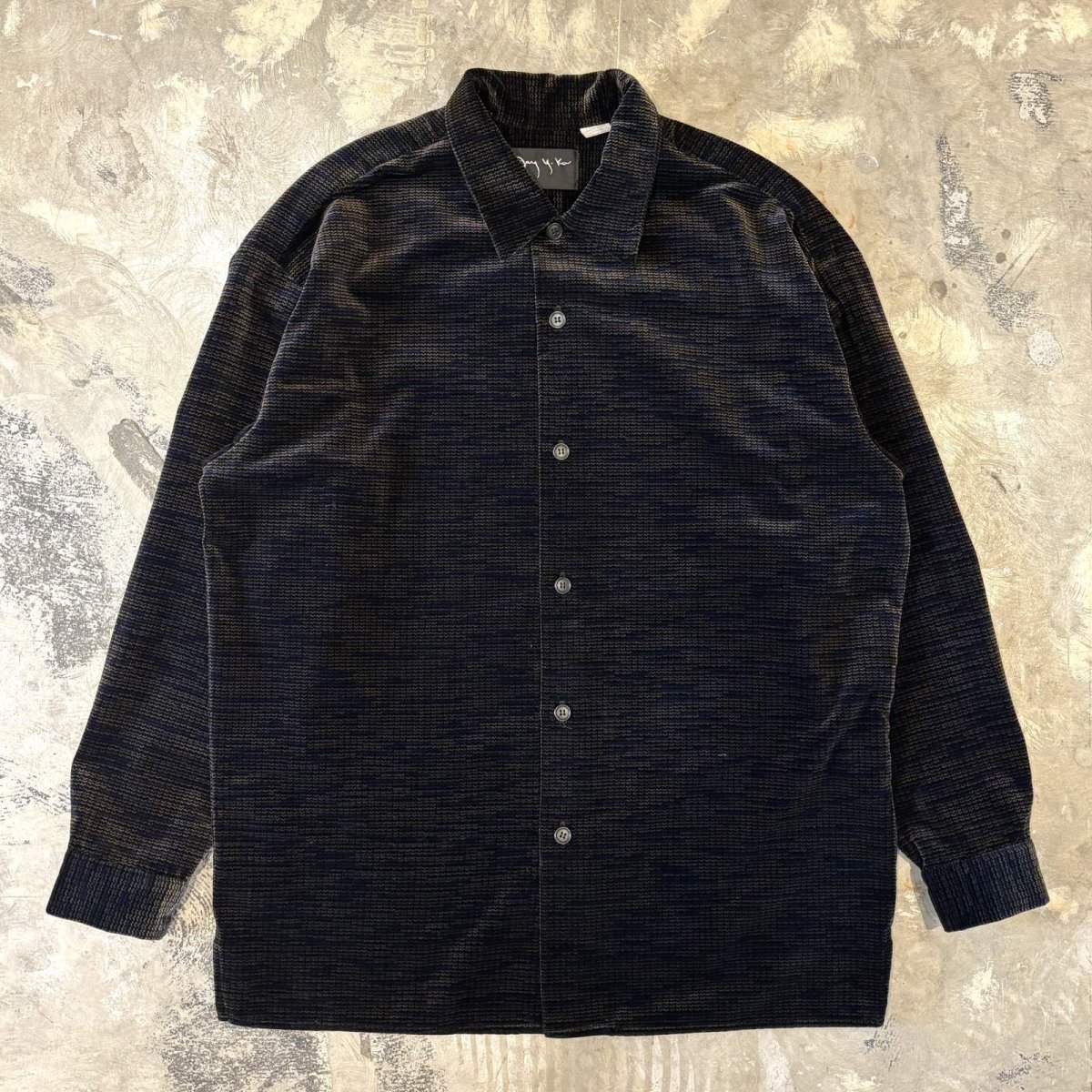 画像1: 90's ALL OVER PATTERN VELOUR L/S SHIRT / Mens L / MADE IN USA (1)