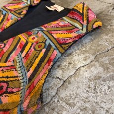 画像7: OLD GEOMETRIC PATTERN TAPESTRY DESIGN VEST / Ladies L (7)