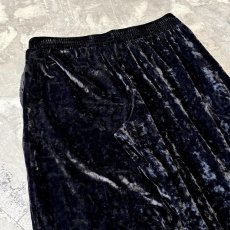 画像9: BLACK CRASH VELOUR WIDE SILHOUETTE PANTS / W30~FREE (9)