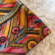 画像6: OLD GEOMETRIC PATTERN TAPESTRY DESIGN VEST / Ladies L (6)