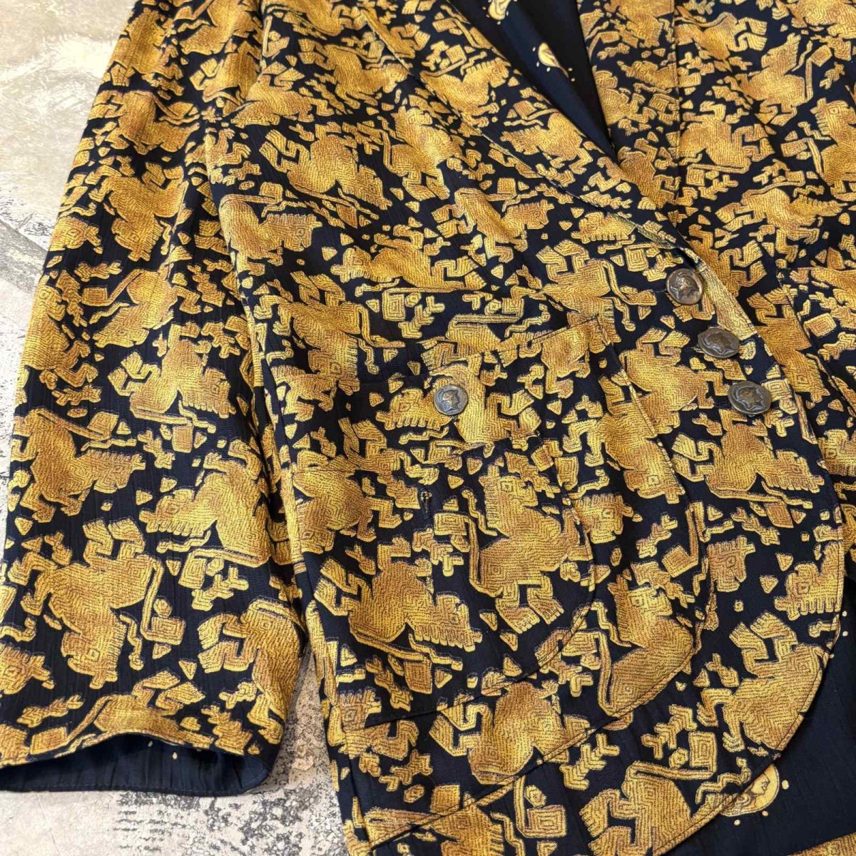 画像5: 80~90's ALL OVER PATTERN TAILORED JACKET / Mens S(L) / MADE IN USA (5)