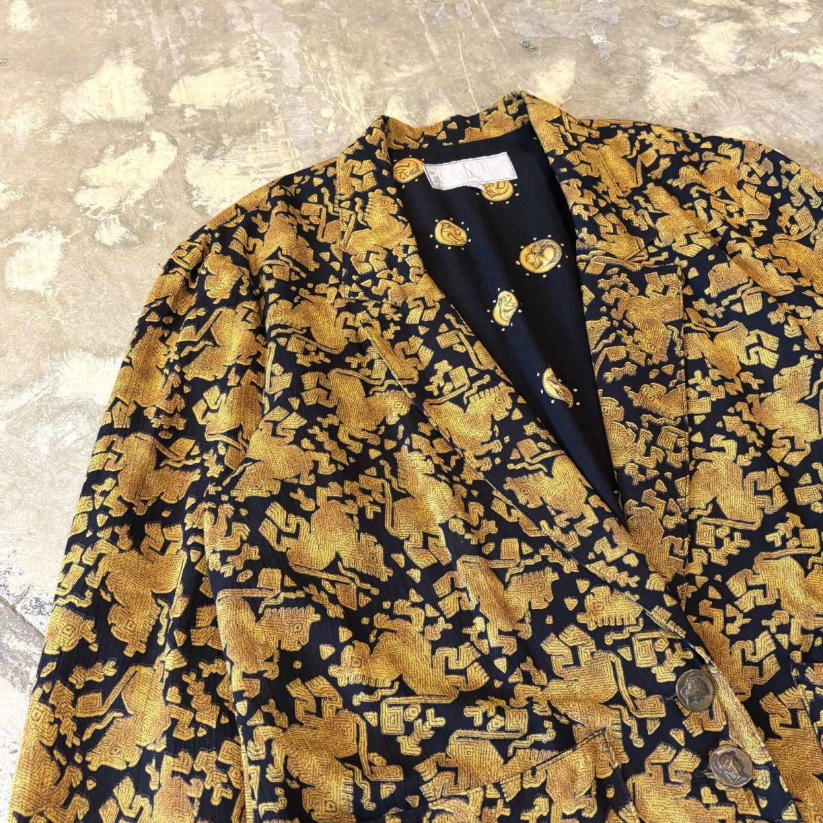 画像3: 80~90's ALL OVER PATTERN TAILORED JACKET / Mens S(L) / MADE IN USA (3)