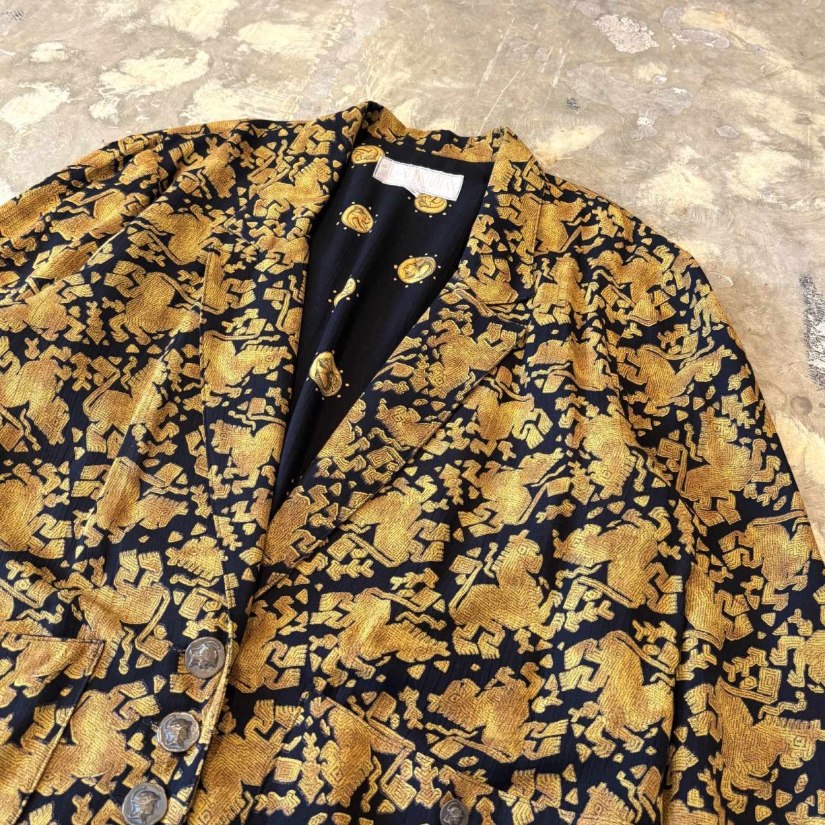 画像4: 80~90's ALL OVER PATTERN TAILORED JACKET / Mens S(L) / MADE IN USA (4)