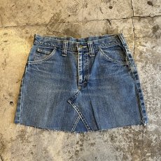 画像1: 60's~70's【Lee】CUT OFF BLUE DENIM SKIRT / W30 (1)