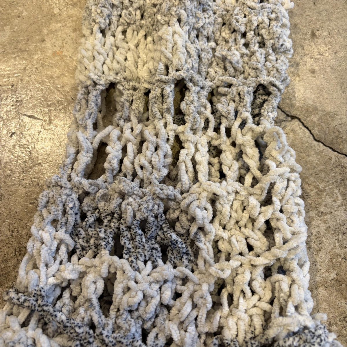 画像9: CHENILLE CROCHET KNIT MESH SWEATER / Ladies L (9)