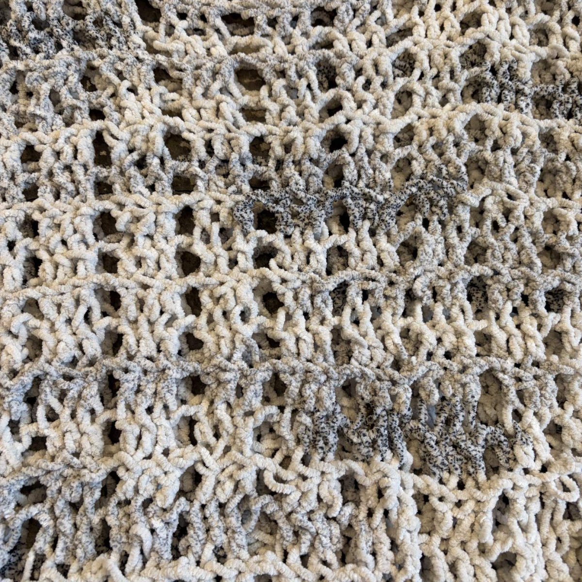 画像6: CHENILLE CROCHET KNIT MESH SWEATER / Ladies L (6)