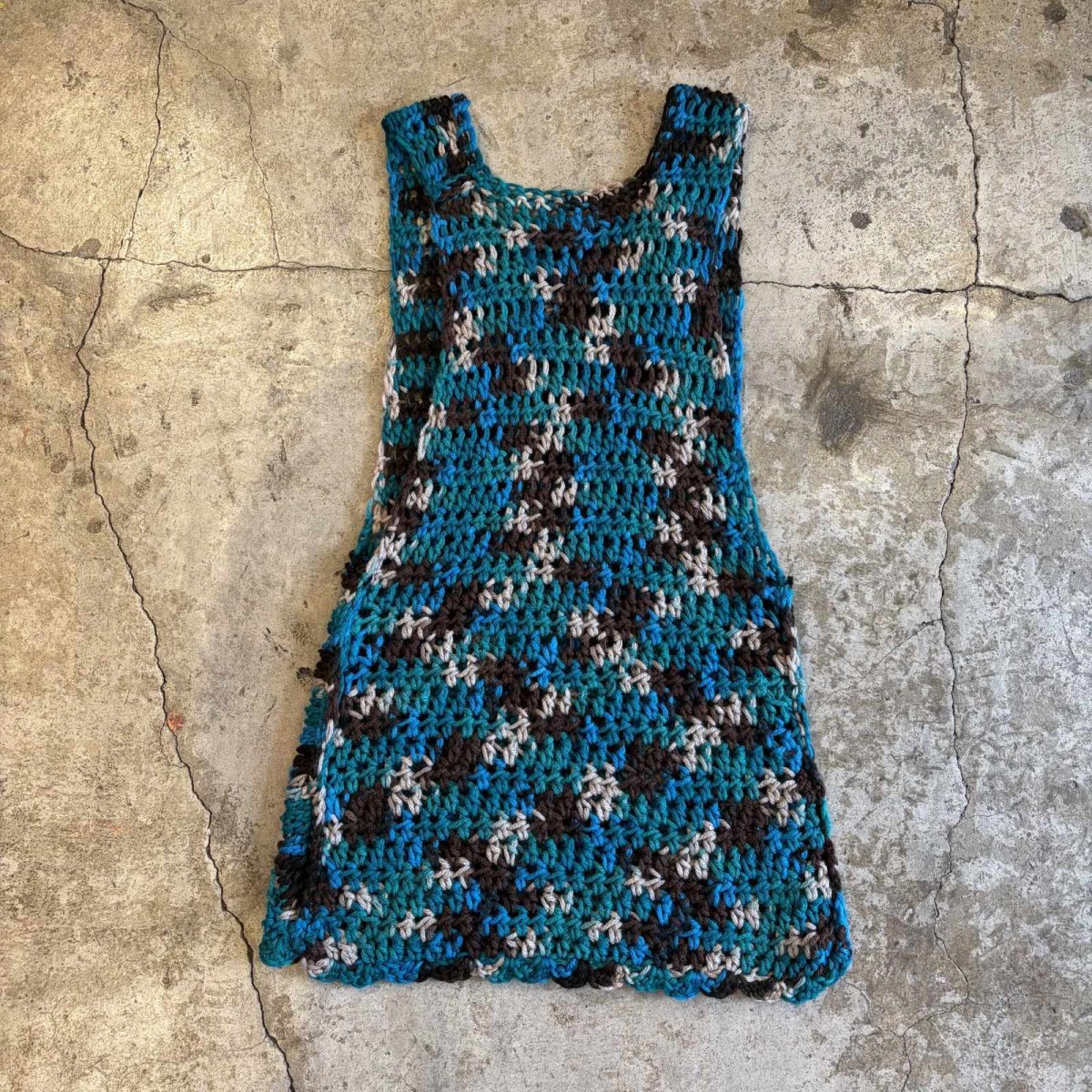 画像2: ALL OVER PATTERN COLOR DESIGN KNIT VEST / Ladies M (2)