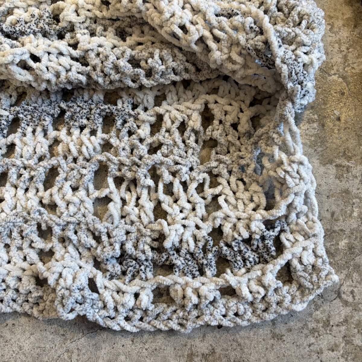 画像5: CHENILLE CROCHET KNIT MESH SWEATER / Ladies L (5)