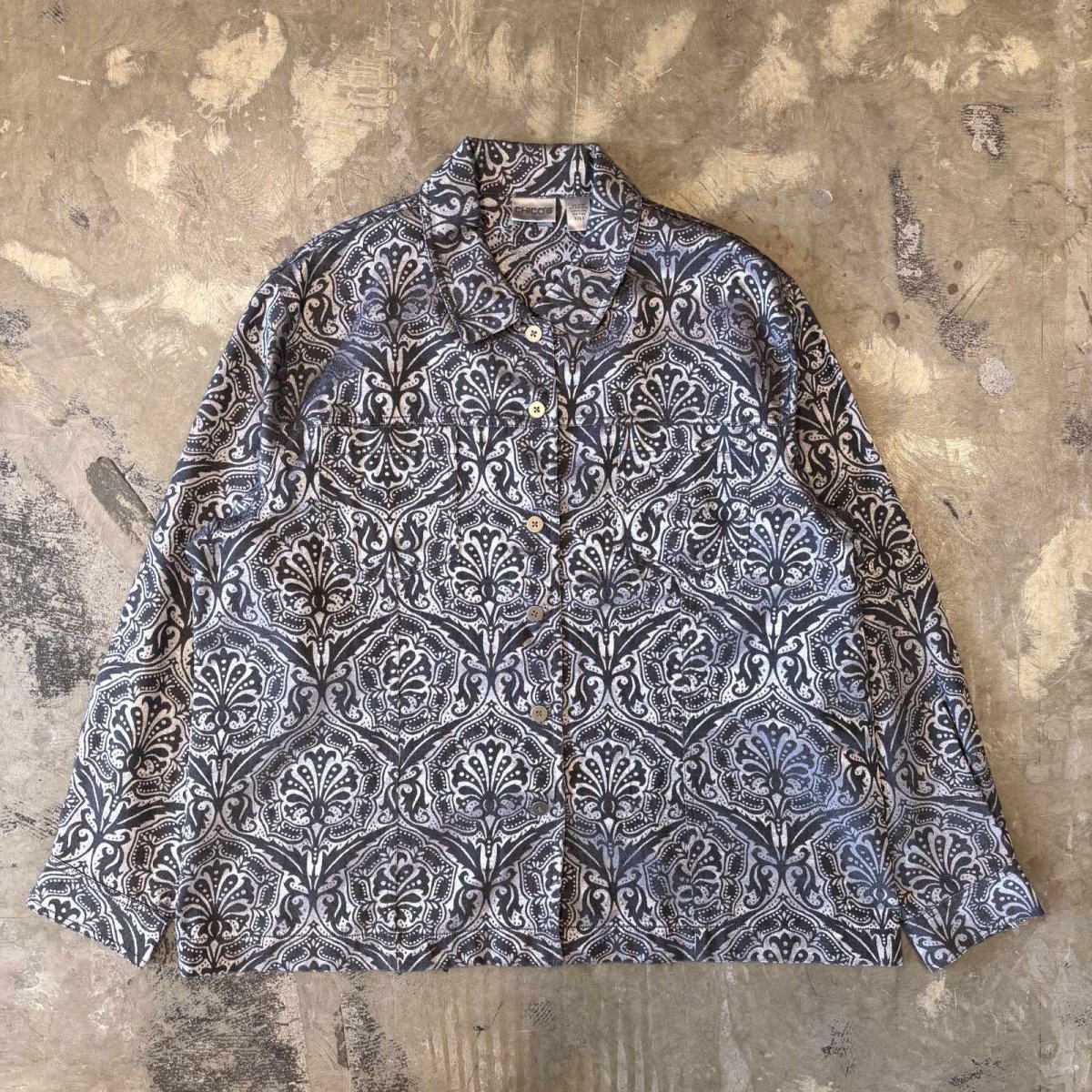 画像1: ALL OVER SILVER MIX PATTERN JACKET / Mens L (1)