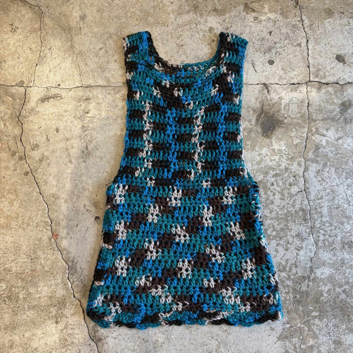 画像1: ALL OVER PATTERN COLOR DESIGN KNIT VEST / Ladies M (1)