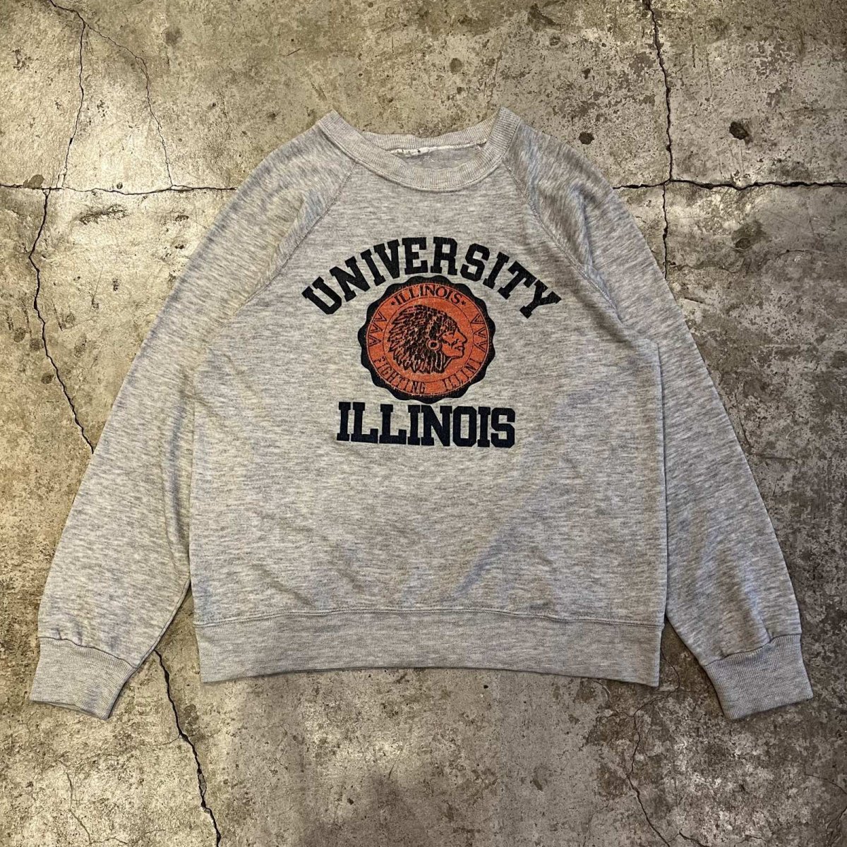 画像1: 80's FRONT PRINTED COLLEGE DESIGN L/S SWEAT / Ladies L  (1)