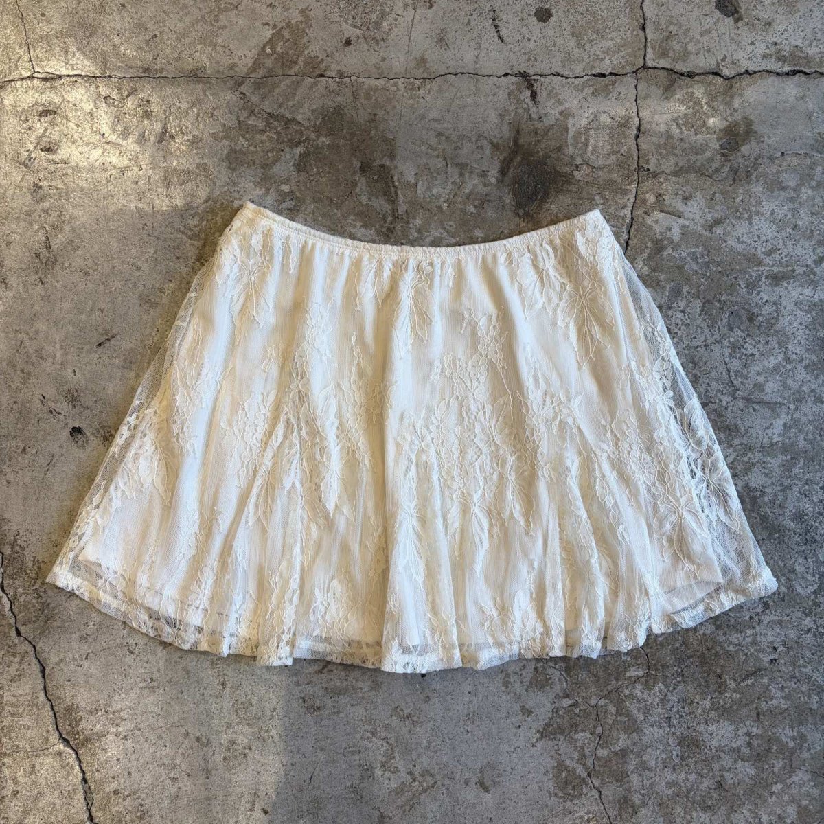 画像1: FLORAL PATTERN DESIGN LACE SKIRT / W26~W38 (1)