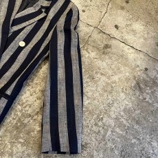 画像8: ALL OVER STRIPE PATTERN DOUBLE DESIGN TAYLOR JACKET / Ladies M(4) / MADE IN USA (8)