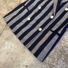 画像4: ALL OVER STRIPE PATTERN DOUBLE DESIGN TAYLOR JACKET / Ladies M(4) / MADE IN USA (4)