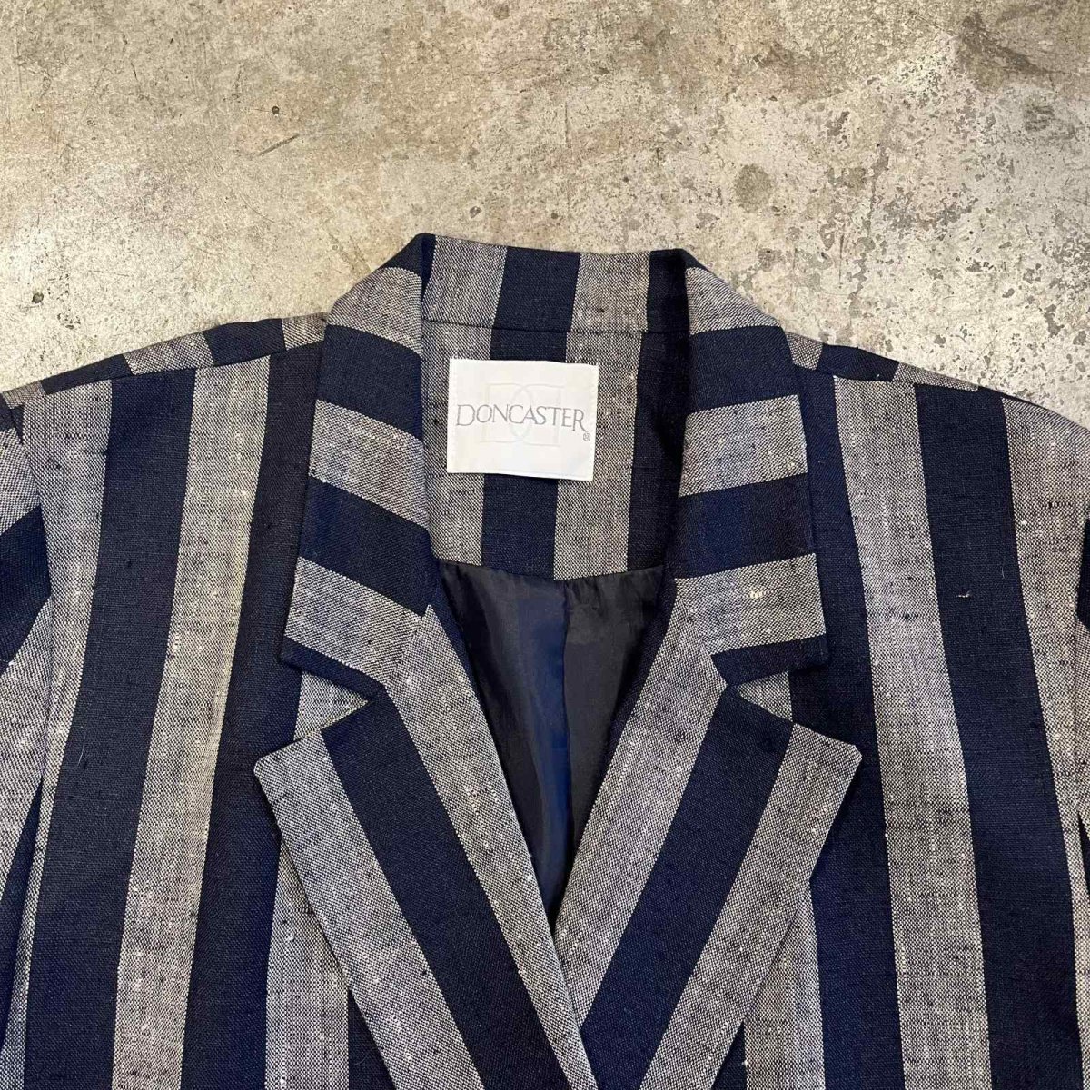 画像9: ALL OVER STRIPE PATTERN DOUBLE DESIGN TAYLOR JACKET / Ladies M(4) / MADE IN USA (9)