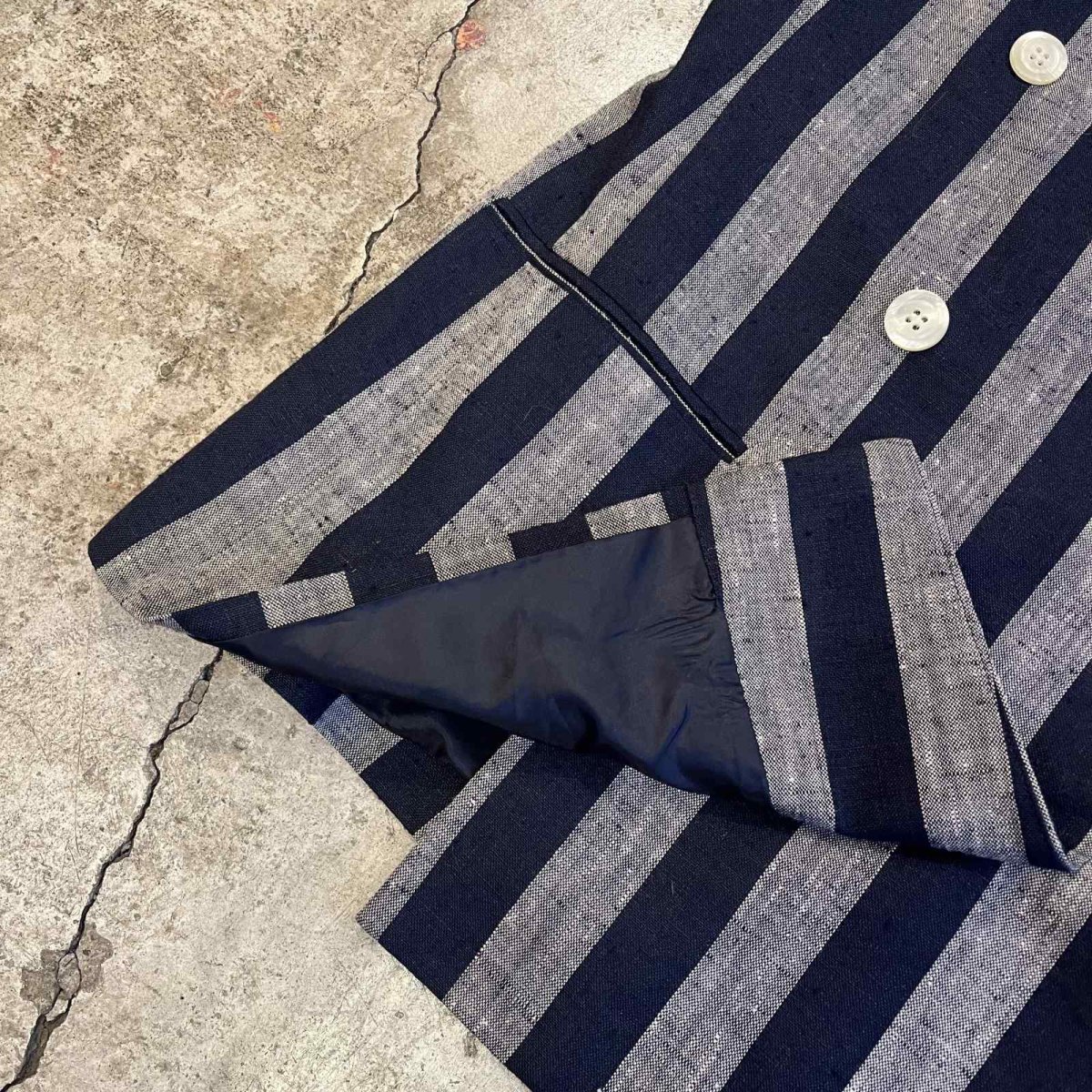 画像5: ALL OVER STRIPE PATTERN DOUBLE DESIGN TAYLOR JACKET / Ladies M(4) / MADE IN USA (5)