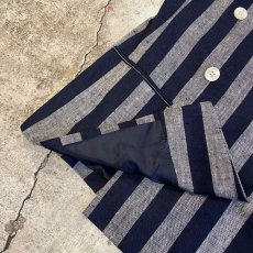 画像5: ALL OVER STRIPE PATTERN DOUBLE DESIGN TAYLOR JACKET / Ladies M(4) / MADE IN USA (5)