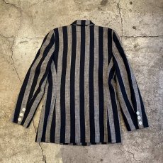 画像2: ALL OVER STRIPE PATTERN DOUBLE DESIGN TAYLOR JACKET / Ladies M(4) / MADE IN USA (2)