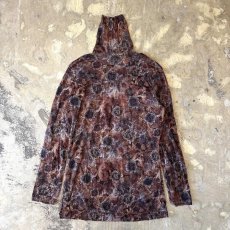 画像2: FLORAL GRAPHIC PATTERN WASHER DESIGN HI-NECK L/S TOPS / Mens L (2)