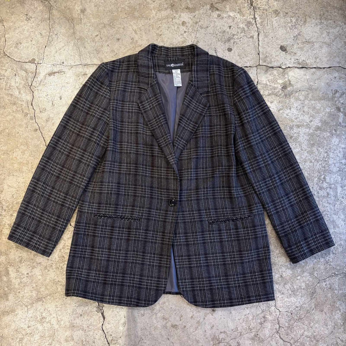 画像1: ALL OVER CHECK PATTERN TAILORED JACKET / Ladies L (1)