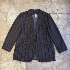 画像1: ALL OVER CHECK PATTERN TAILORED JACKET / Ladies L (1)