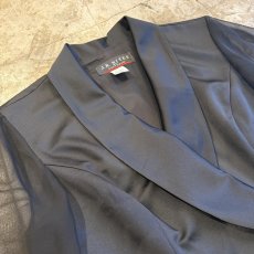 画像3: BLACK COLOR SLEEVE SHEER DESIGN SHORT DOUBLE JACKET / Ladies M / MADE IN USA (3)