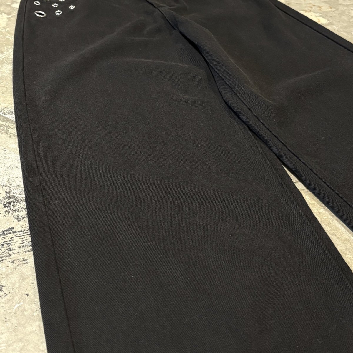 画像5: STUDS&EYELET DECORATIVE WIDE DENIM PANTS / W29 (5)