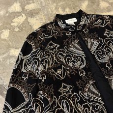 画像3: BEADS&EMBROIDERY DECORATIVE SILK JACKET / Mens L (3)