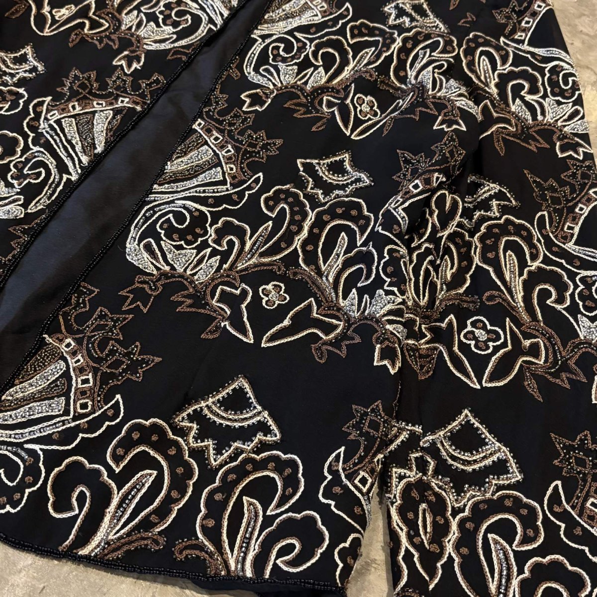 画像6: BEADS&EMBROIDERY DECORATIVE SILK JACKET / Mens L (6)