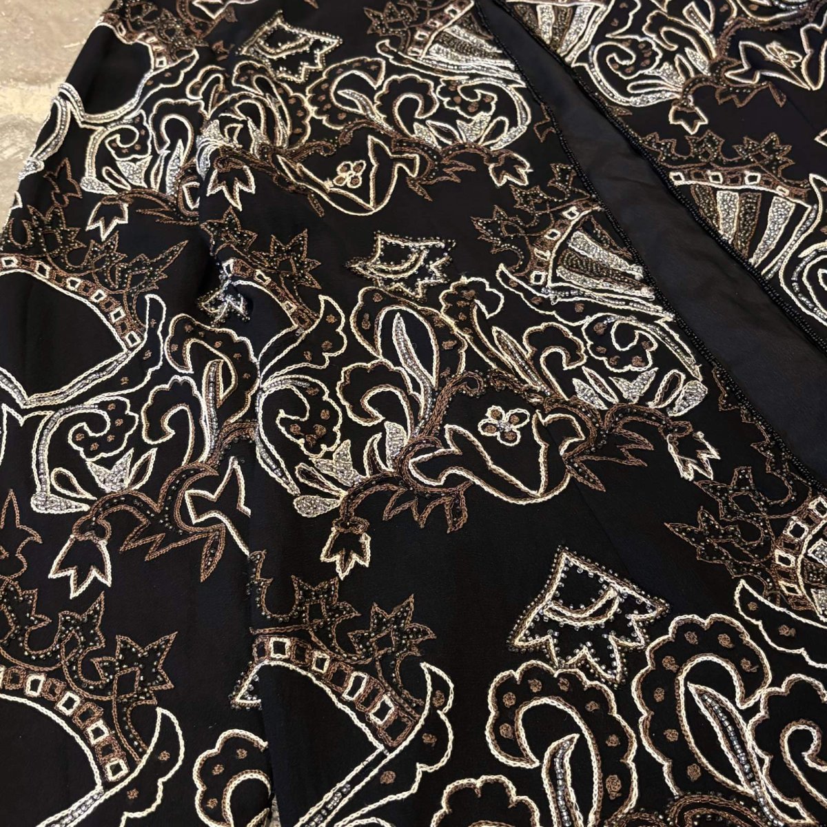 画像5: BEADS&EMBROIDERY DECORATIVE SILK JACKET / Mens L (5)