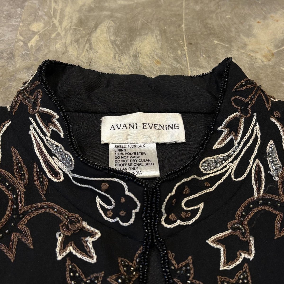 画像10: BEADS&EMBROIDERY DECORATIVE SILK JACKET / Mens L (10)