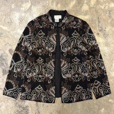 画像1: BEADS&EMBROIDERY DECORATIVE SILK JACKET / Mens L (1)