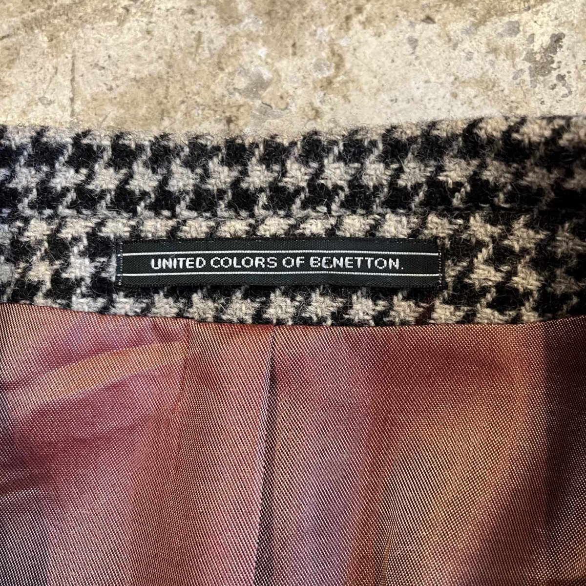 画像14: HOUNDSTOOTH PATTERN 3 POCKET LANA WOOL TAILORED JACKET / Ladies L(48) / MADE IN ITALY (14)