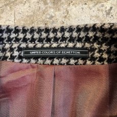 画像14: HOUNDSTOOTH PATTERN 3 POCKET LANA WOOL TAILORED JACKET / Ladies L(48) / MADE IN ITALY (14)