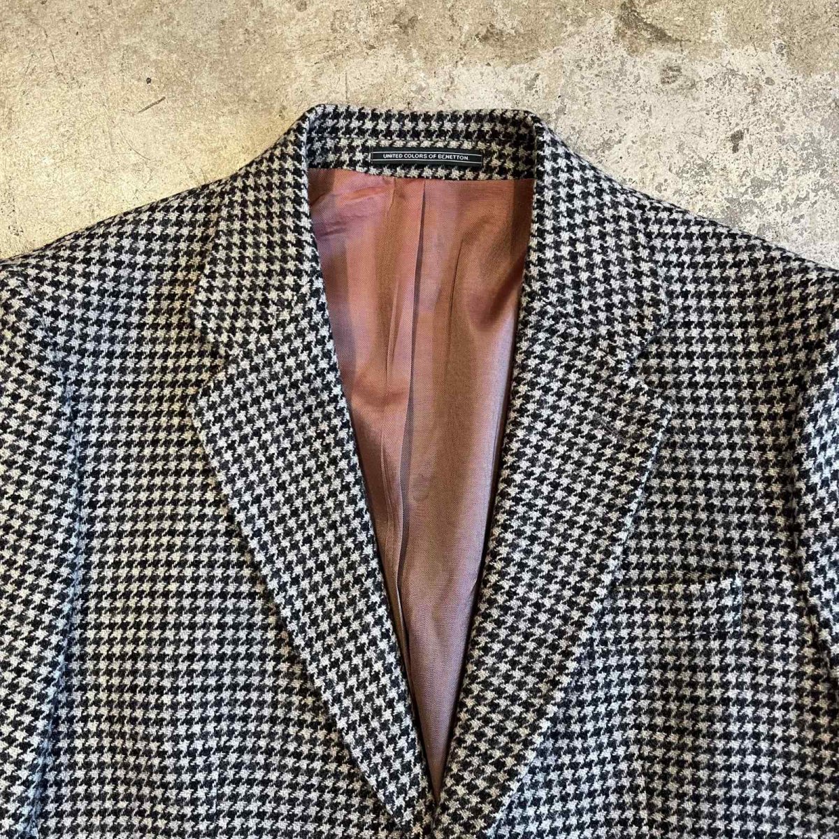 画像9: HOUNDSTOOTH PATTERN 3 POCKET LANA WOOL TAILORED JACKET / Ladies L(48) / MADE IN ITALY (9)