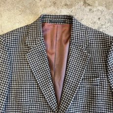 画像9: HOUNDSTOOTH PATTERN 3 POCKET LANA WOOL TAILORED JACKET / Ladies L(48) / MADE IN ITALY (9)