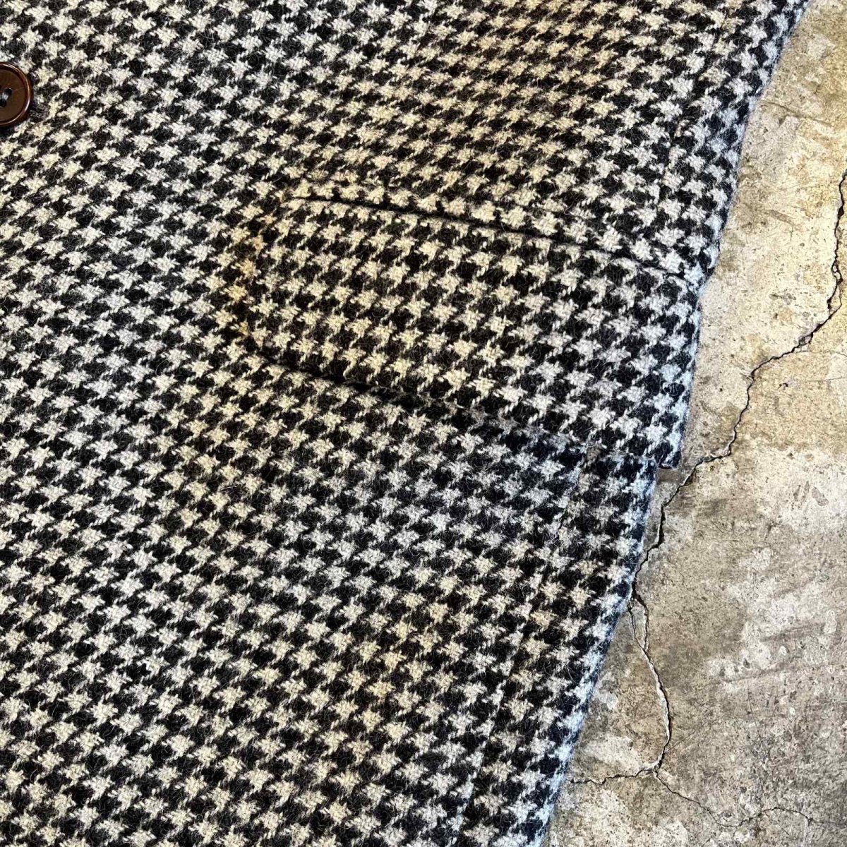 画像6: HOUNDSTOOTH PATTERN 3 POCKET LANA WOOL TAILORED JACKET / Ladies L(48) / MADE IN ITALY (6)