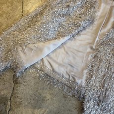 画像5: LIGHT GREY COLOR DESIGN SHAGGY DESIGN CARDIGAN / Ladies L (5)